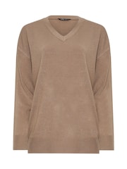 Long Tall Sally Natural Crew Neck Cashmillon Jumper - Image 6 of 6