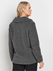 Long Tall Sally Grey Nylon Pocket Borg Zip Fleece - Image 3 of 5