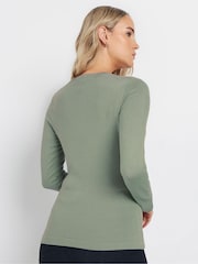 Long Tall Sally Green Fine Gauge Wrap Top - Image 3 of 4