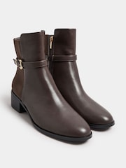 Long Tall Sally Brown Block Elastic Strap Boots - Image 2 of 5