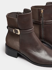 Long Tall Sally Brown Block Elastic Strap Boots - Image 5 of 5