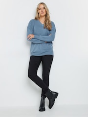 Long Tall Sally Blue V-Neck Jumper - Image 2 of 4