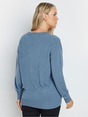 Long Tall Sally Blue V-Neck Jumper - Image 3 of 4