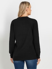 Long Tall Sally Black Crew Neck Cashmillon Jumper - Image 3 of 5