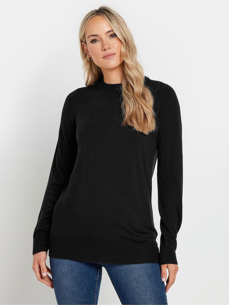 Long Tall Sally Black Crew Neck Cashmillon Jumper - Image 4 of 5