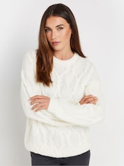 Long Tall Sally Cream Cable Acrylic Jumper - Image 1 of 5