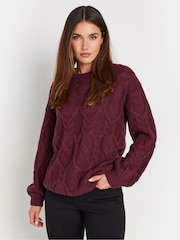 Long Tall Sally Red Cable Acrylic Jumper - Image 1 of 5