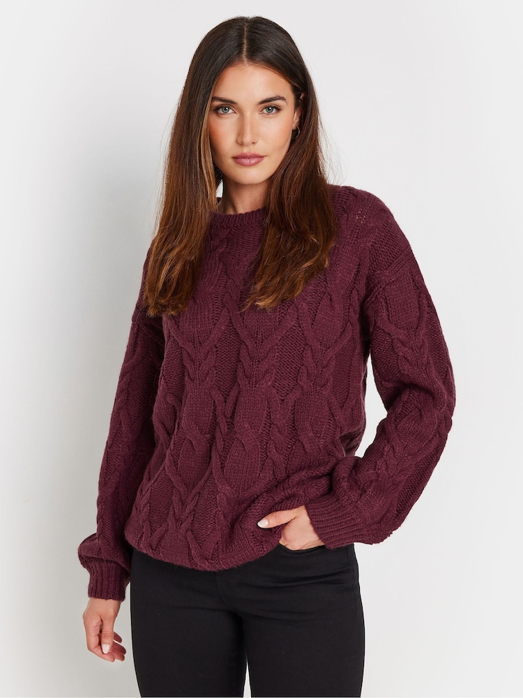 Long Tall Sally Red Cable Acrylic Jumper - Image 1 of 5