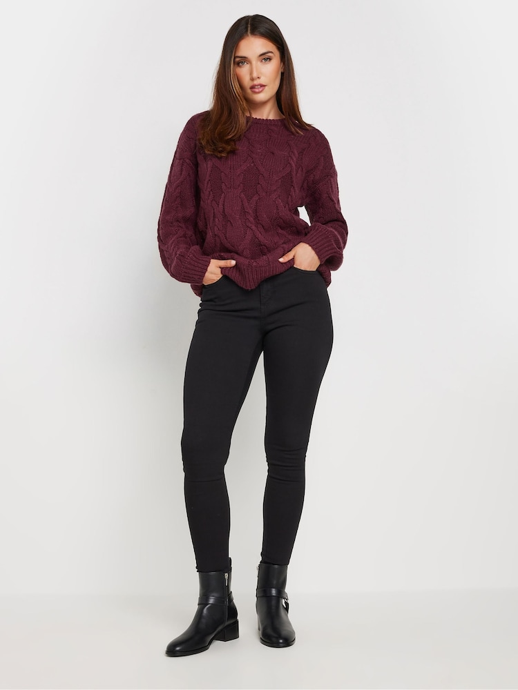 Long Tall Sally Red Cable Acrylic Jumper - Image 2 of 5