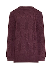 Long Tall Sally Red Cable Acrylic Jumper - Image 5 of 5