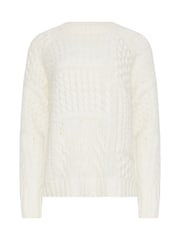 Long Tall Sally Cream Patchwork Cable Jumper - Image 5 of 5