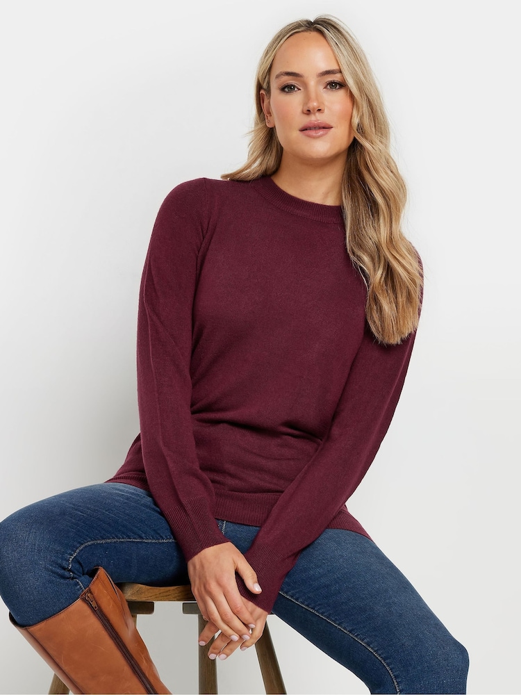 Long Tall Sally Red Crew Neck Cashmillon Jumper - Image 1 of 6