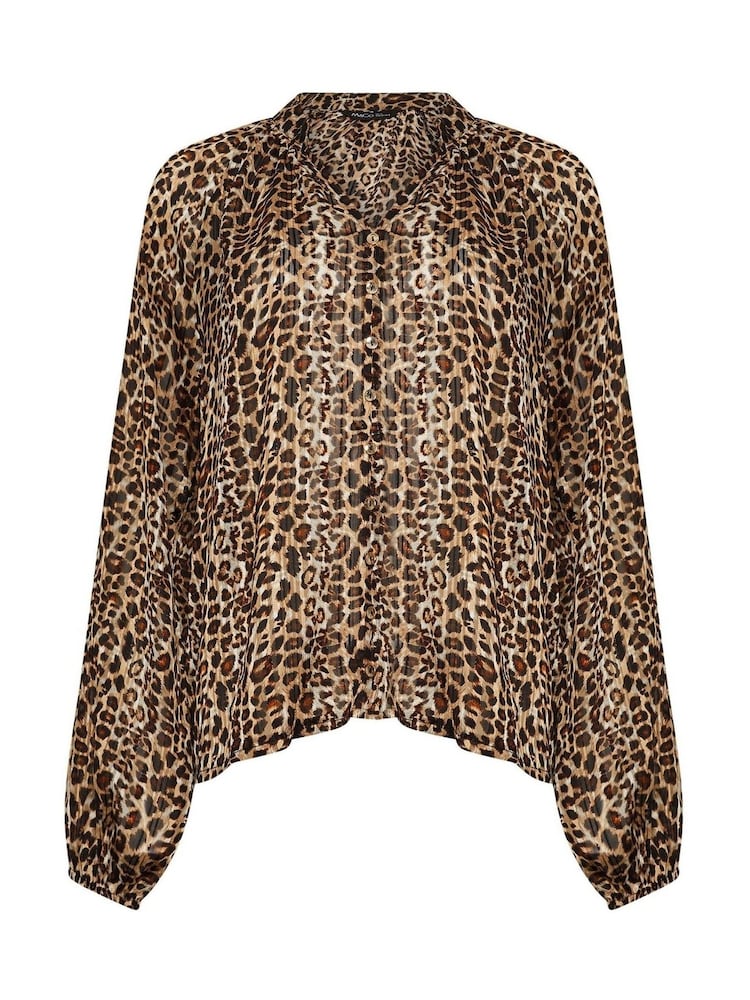 M&Co Natural Animal Print V-Neck Top - Image 5 of 5