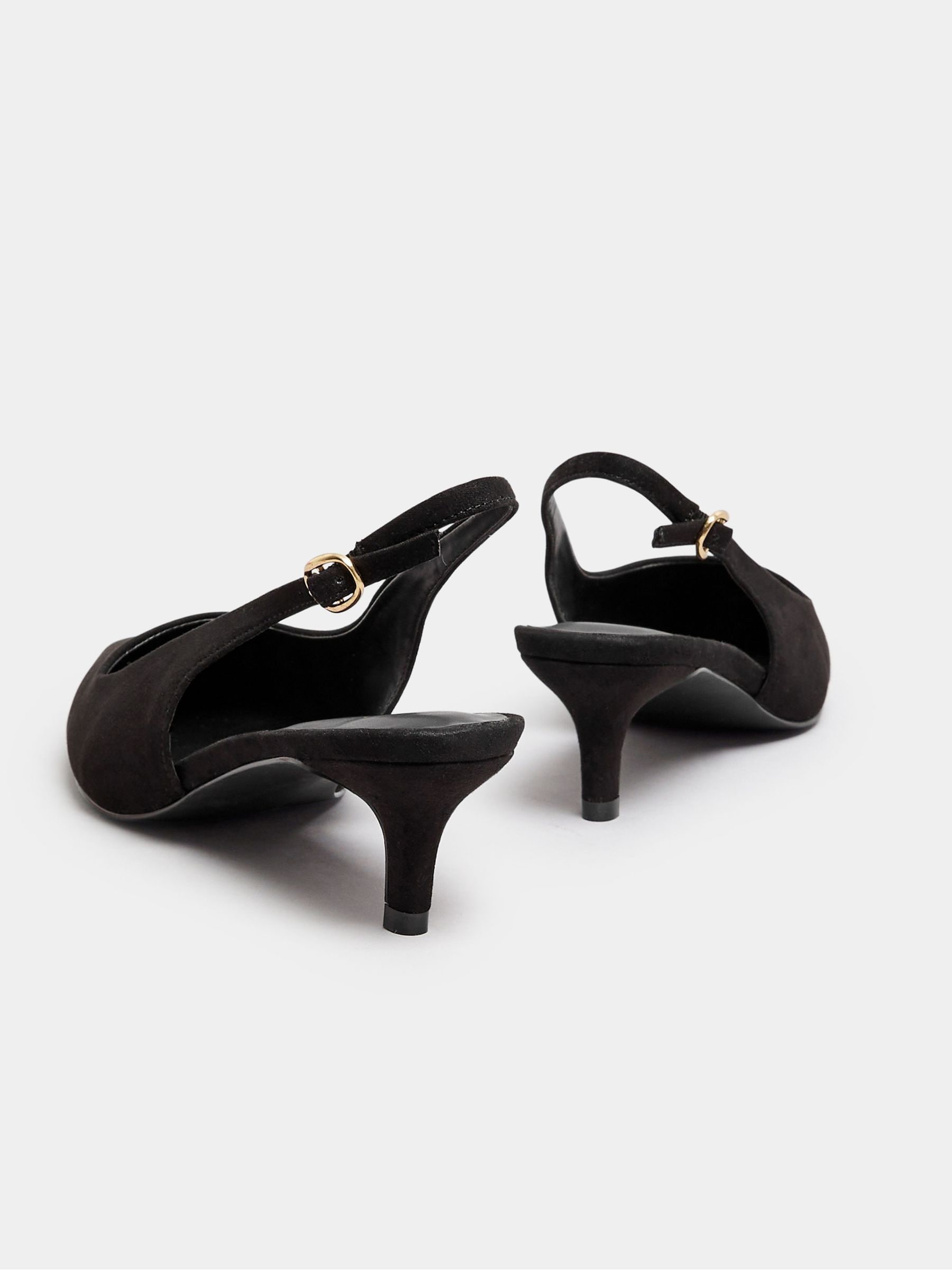 Long Tall Sally Black Slingback Point Shoes