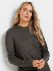 Long Tall Sally Grey Crew Neck Cashmillon Jumper - Image 4 of 5