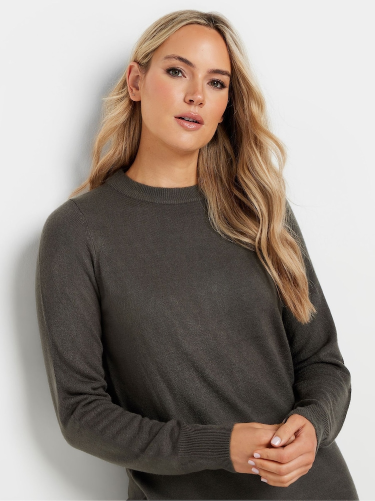 Long Tall Sally Grey Crew Neck Cashmillon Jumper - Image 4 of 5