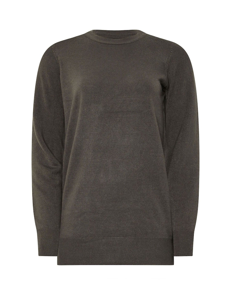 Long Tall Sally Grey Crew Neck Cashmillon Jumper - Image 5 of 5