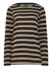 Long Tall Sally Green Striped Long Sleeve 100% Cotton T-Shirts 2 Pack - Image 5 of 5