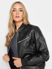 Long Tall Sally Black Bomber Jacket - Image 1 of 5
