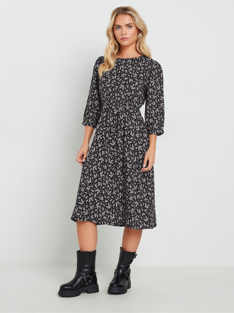 M&Co Black Petite Mini Leaf Dress - Image 2 of 5