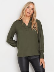 Long Tall Sally Green Collar Woven Top - Image 1 of 5