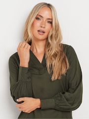 Long Tall Sally Green Collar Woven Top - Image 4 of 5