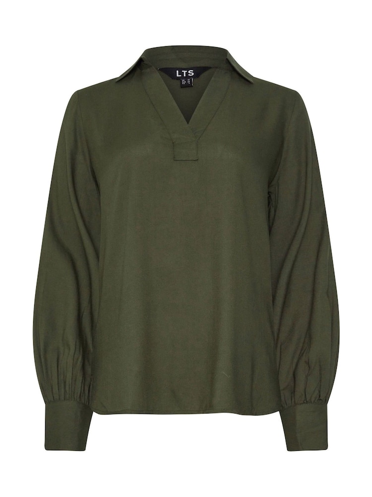 Long Tall Sally Green Collar Woven Top - Image 5 of 5