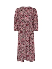 M&Co Pink Floral Shirred Dress - Image 5 of 5