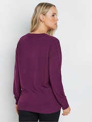 Long Tall Sally Purple V-Neck Jumper - Image 3 of 5