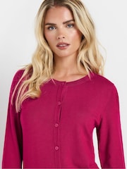 M&Co Pink Petite Button Cardigan - Image 4 of 5