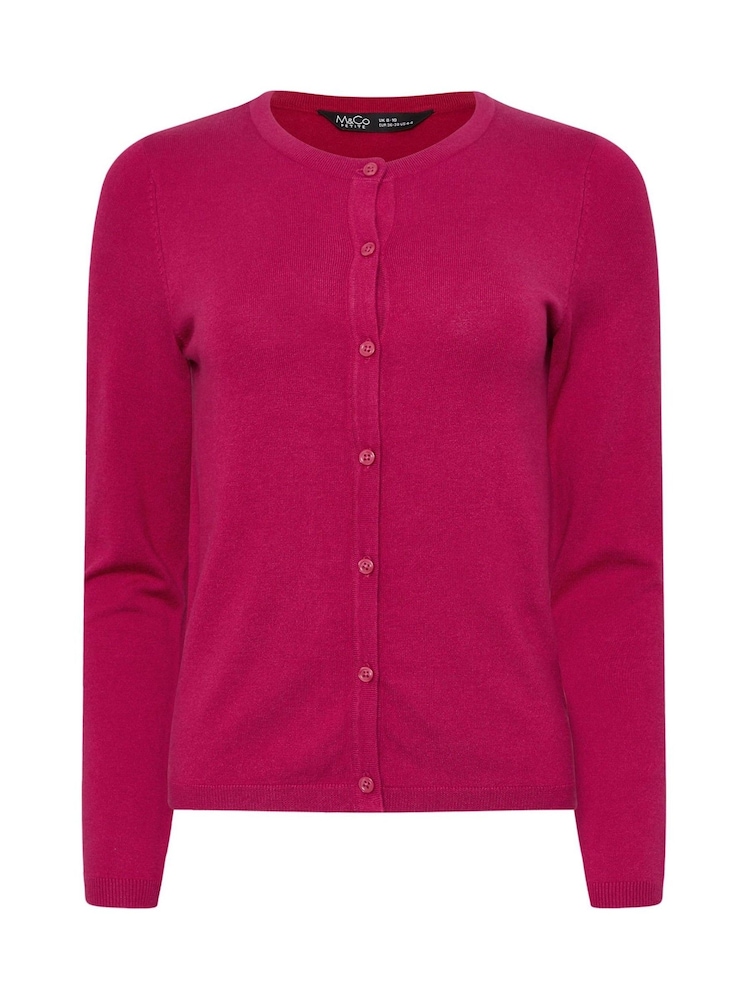 M&Co Pink Petite Button Cardigan - Image 5 of 5