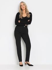 Long Tall Sally Black Tapered Button Trousers - Image 1 of 5