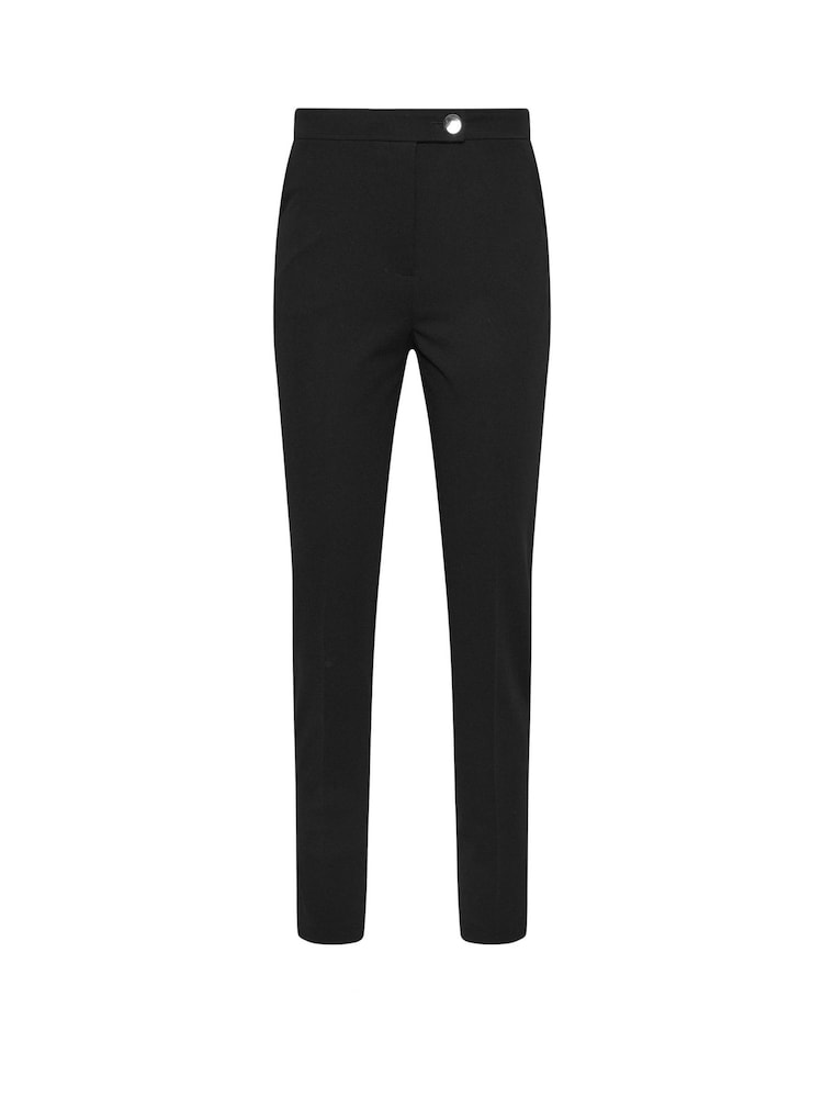 Long Tall Sally Black Tapered Button Trousers - Image 5 of 5