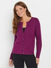 M&Co Purple Button Cardigan - Image 1 of 5