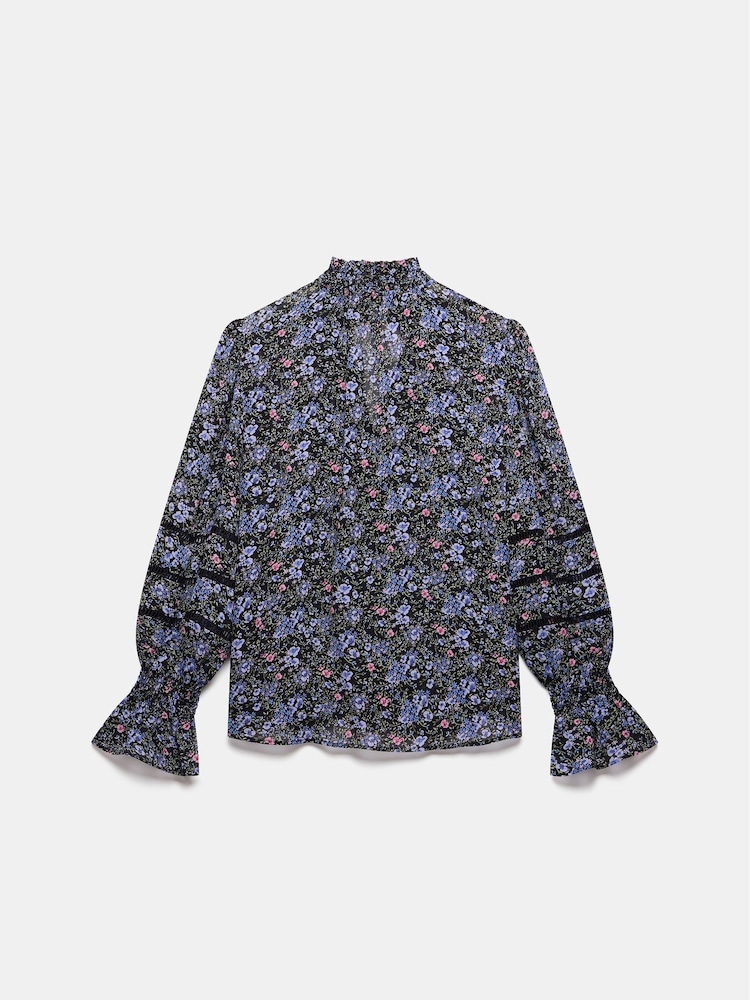 Mint Velvet Blue Floral Print Boho Blouse - Image 4 of 4 Mint Velvet Blue Floral Print Boho Blouse - Image 4 of 4