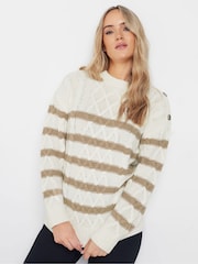 Long Tall Sally Natural Button Cable Jumper - Image 1 of 5