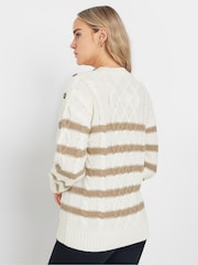 Long Tall Sally Natural Button Cable Jumper - Image 3 of 5