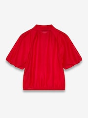 Mint Velvet Red Sheer Puff Sleeve Shirt - Image 4 of 4
