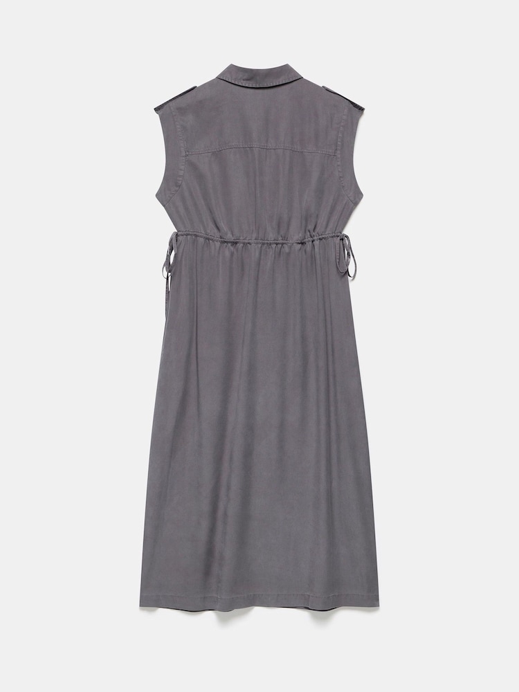 Mint Velvet Grey Utility Midi Shirt Dress - Image 4 of 4 Mint Velvet Grey Utility Midi Shirt Dress - Image 4 of 4