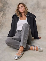 Mint Velvet Charcoal Grey Boxy Jacket - Image 1 of 4