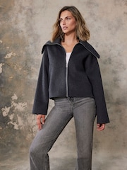 Mint Velvet Charcoal Grey Boxy Jacket - Image 2 of 4