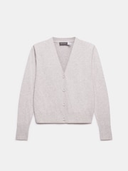 Mint Velvet Grey Shoulder Detail V-Neck Cardigan - Image 1 of 3