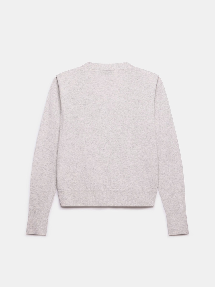 Mint Velvet Grey Shoulder Detail V-Neck Cardigan - Image 2 of 3