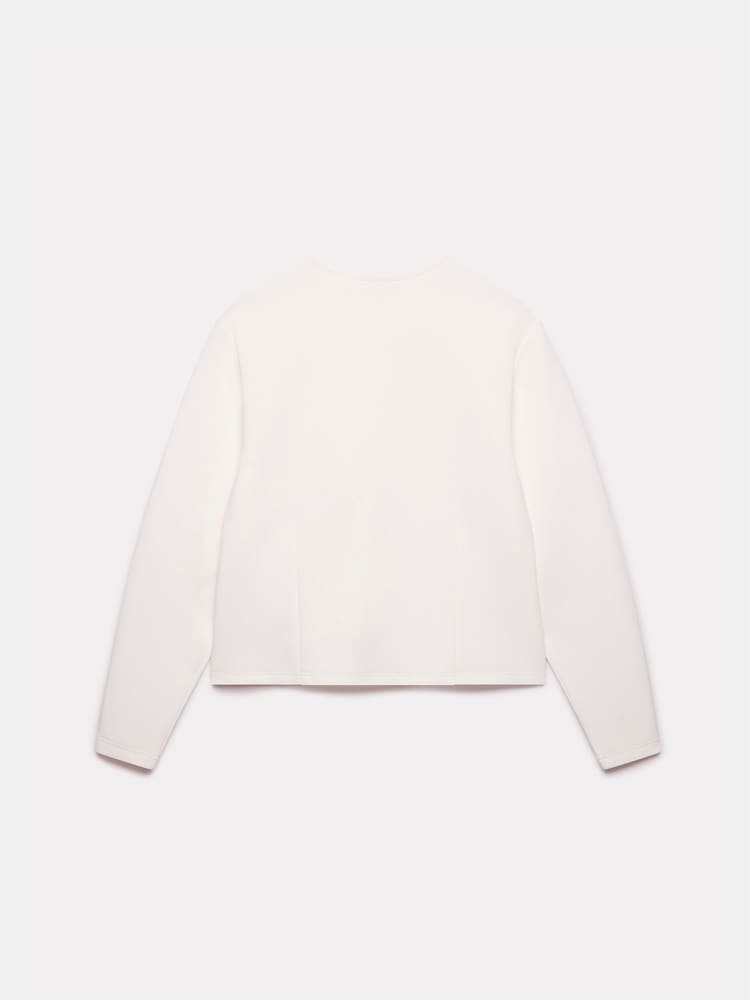 Mint Velvet White Structured Sleeve Sweatshirt - Image 4 of 4