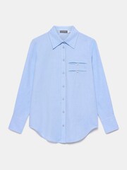 Mint Velvet Blue Pocket Detail Long Sleeved 100% Cotton Shirt - Image 3 of 4