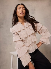Mint Velvet Pink Tiered Ruffle Top - Image 2 of 4