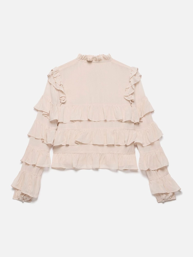 Mint Velvet Pink Tiered Ruffle Top - Image 4 of 4