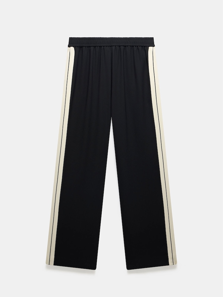Mint Velvet Black Side Stripe Wide Trousers - Image 4 of 4