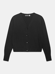 Mint Velvet Black Shoulder Detail V-Neck Cardigan - Image 3 of 4