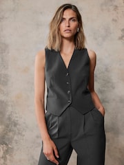 Mint Velvet Grey Fitted Waistcoat - Image 2 of 4